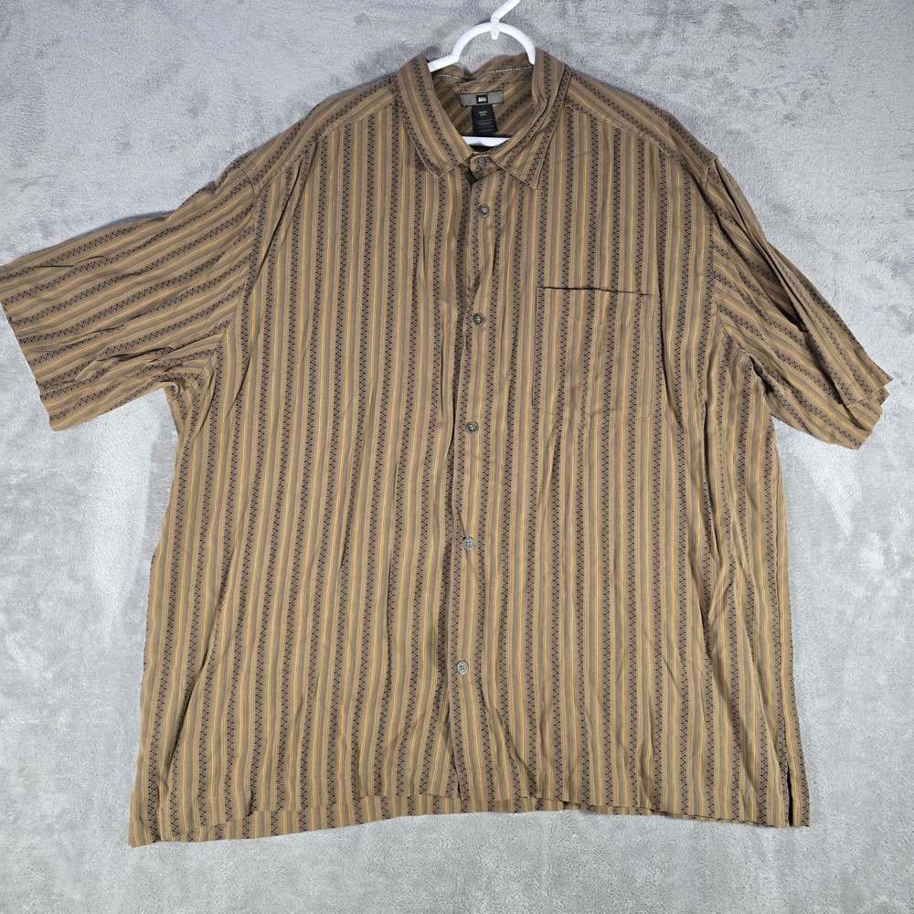 REI Short Sleeve Button Up Shirt Striped Casual‎ Outdoor Mens XXL
